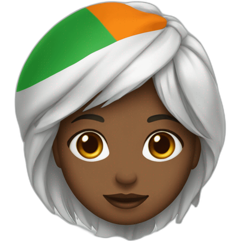 Fille avec le drapeau de la côte d'ivoire emoji