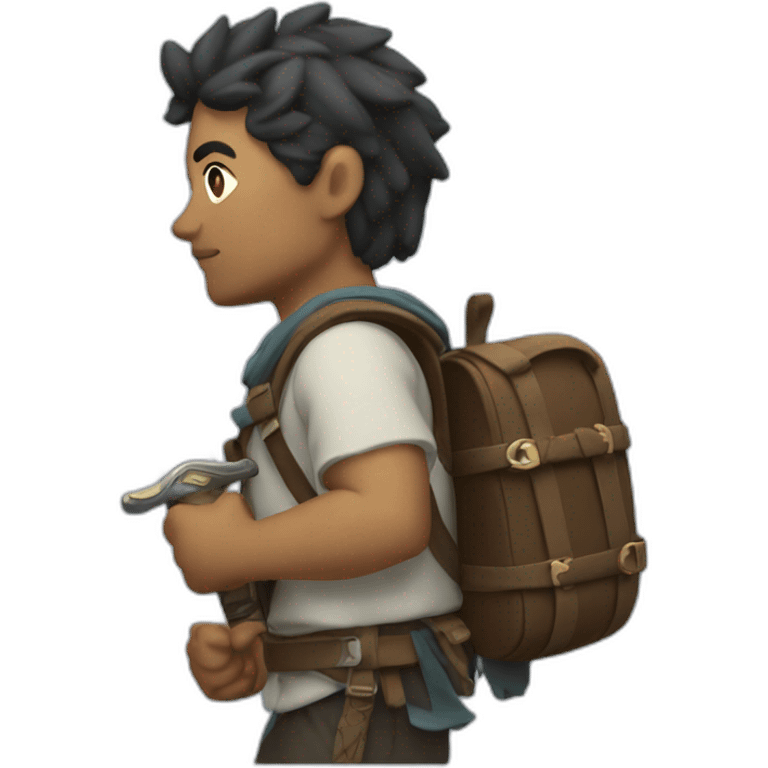 skyward swordsman carrying backpack emoji