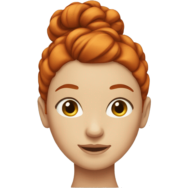 redhead girl with high bun emoji