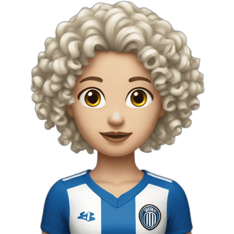 White Curly Girl with Inter Trikot emoji