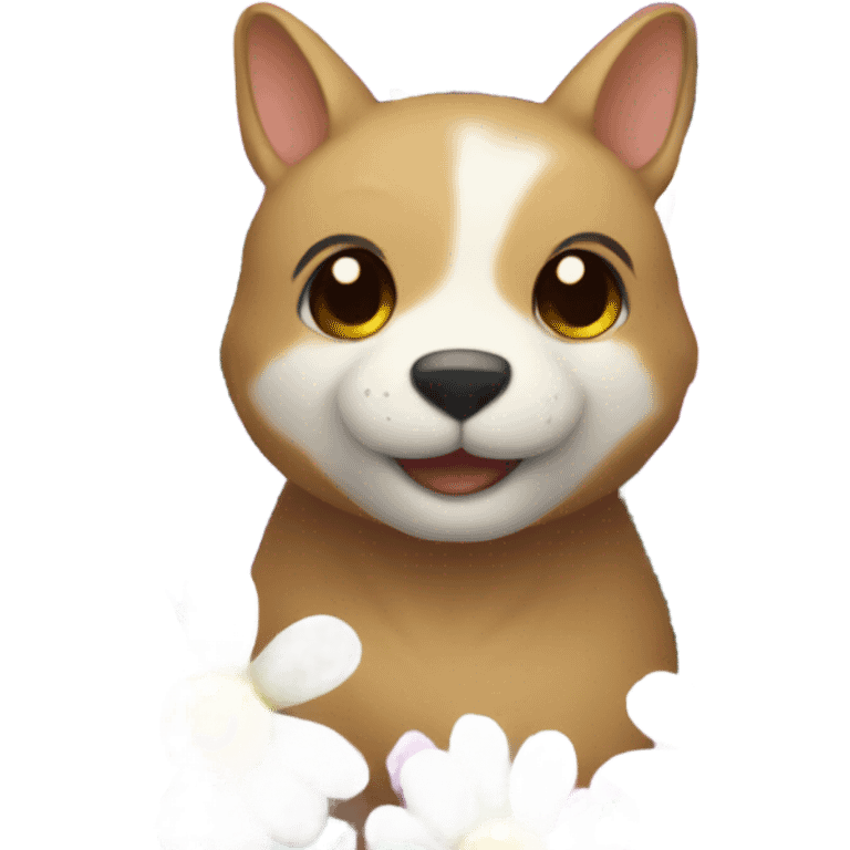 animal among the flowers smiling emoji