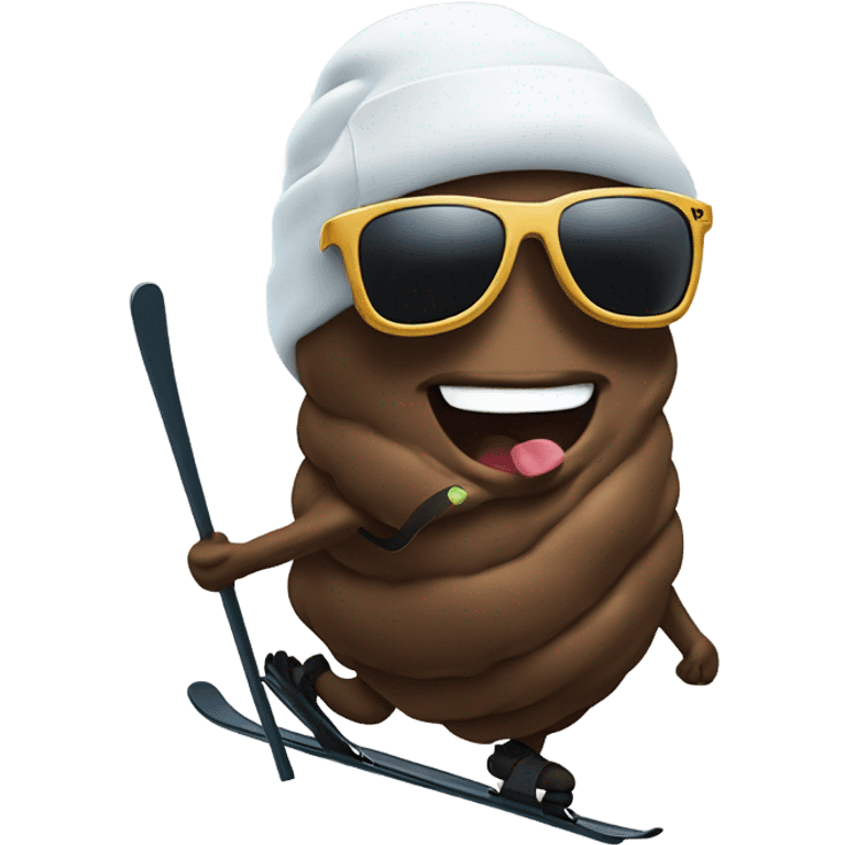 Poop on skis emoji