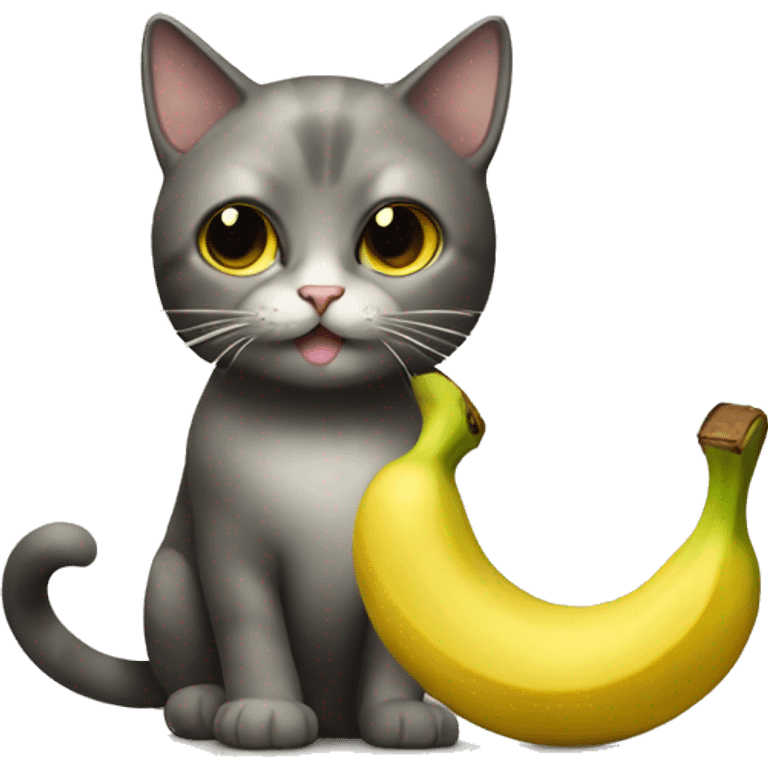 cat and banana emoji