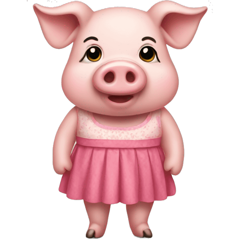 Pig wearing dress emoji