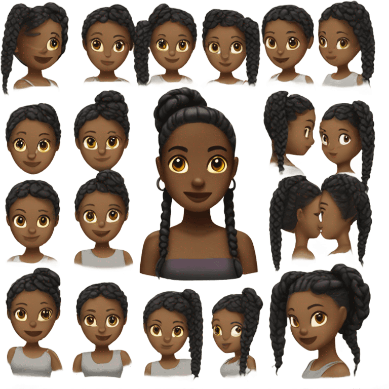 Black girl with goddess braids emoji