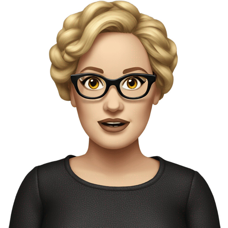 Adele with glasses hyper realistic  emoji