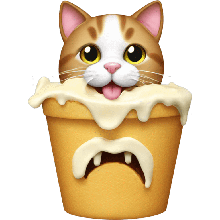 Cat eat ıce cream emoji