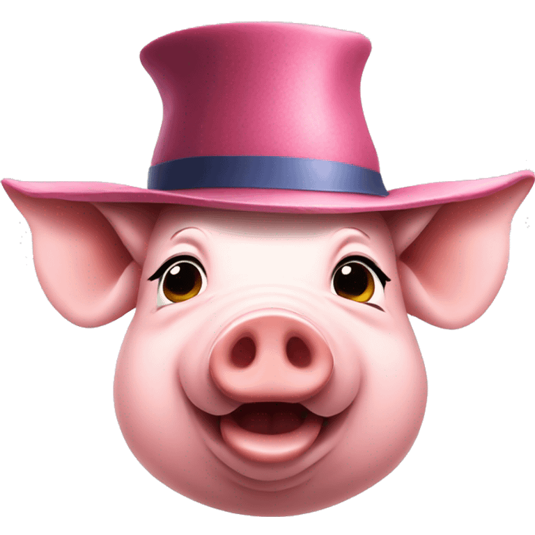 Pig with hat emoji