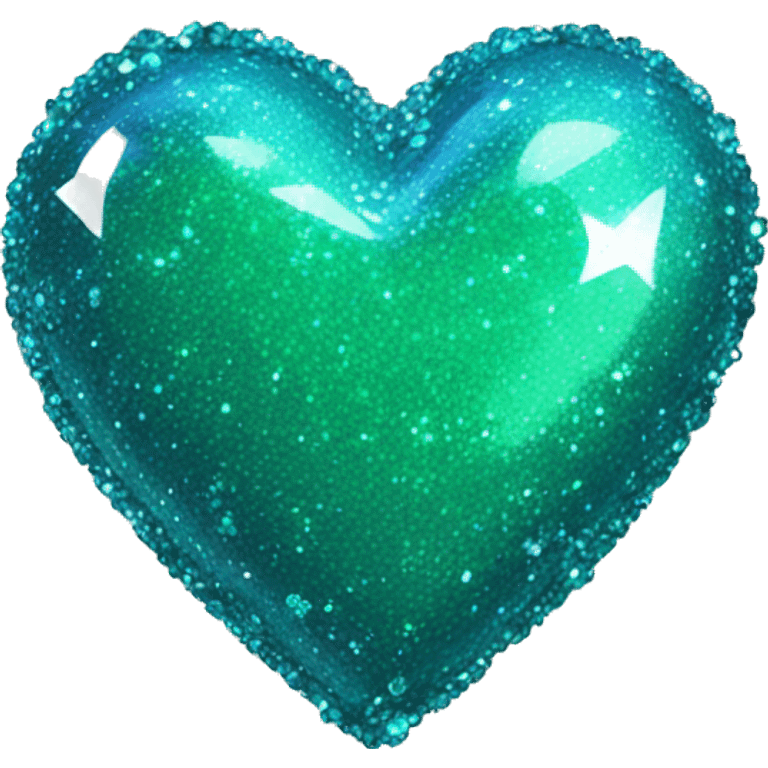 Blue greenish sparkly heart emoji