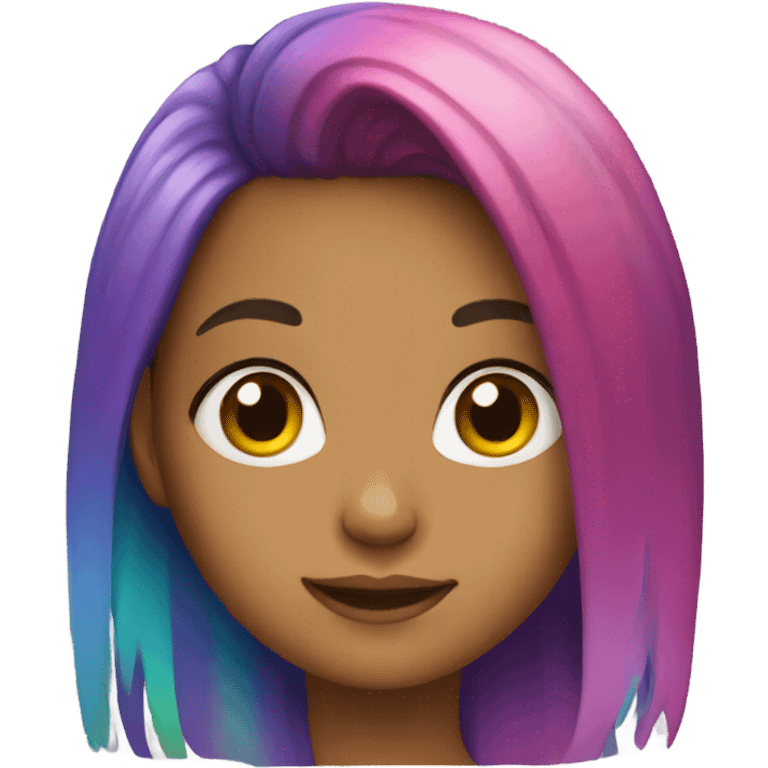 girl with rainbow hair emoji