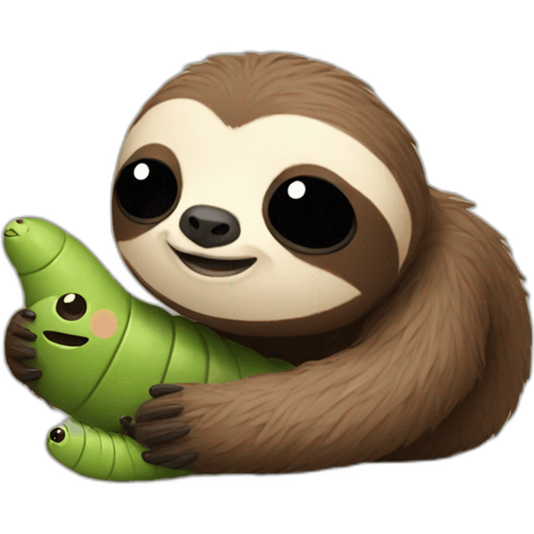 Sloth and caterpillar are friends emoji