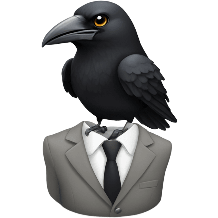 Crow saying “dih” in a buisness suit emoji