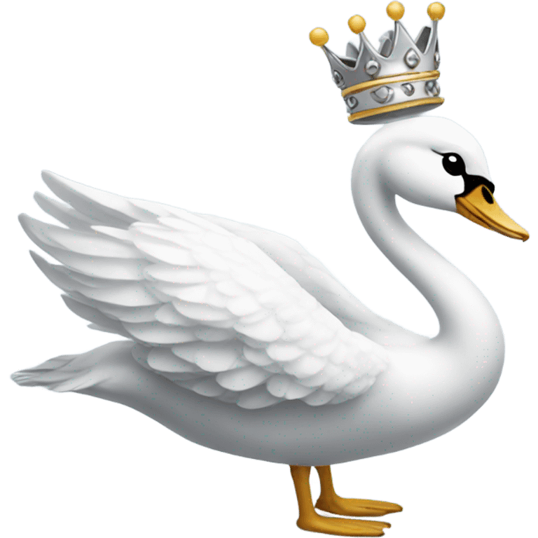 Swan with a silver crown  emoji