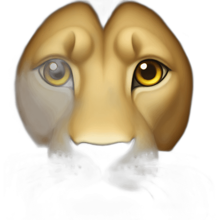 lion with eye hearts emoji