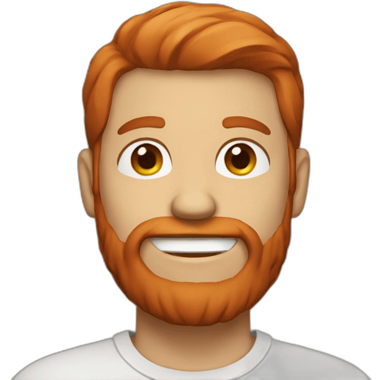 man with red hair, beard and casual clothing emoji