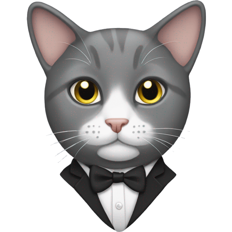 gray tuxedo cat emoji