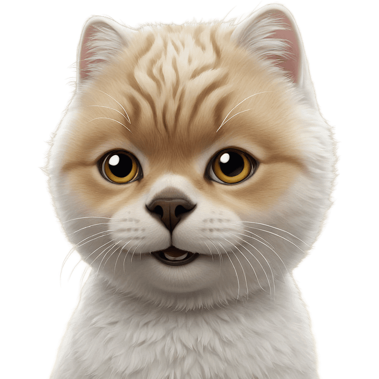 realistic white cat portrait emoji