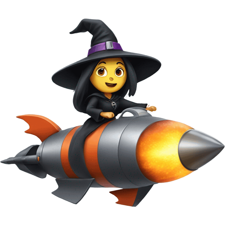 A witch riding a rocket ship  emoji