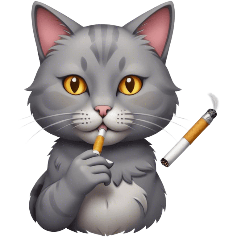 Cat smoking a cigarette emoji