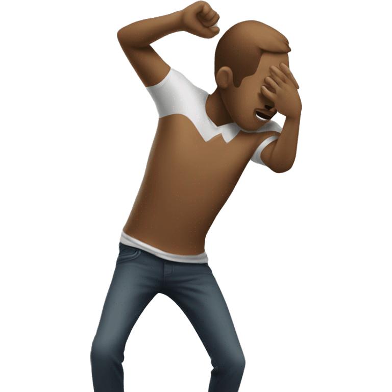 A human doing the dab emoji