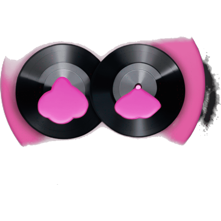 black vinyl record with pink center emoji