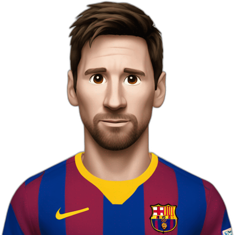 Messi with barca tshirt emoji