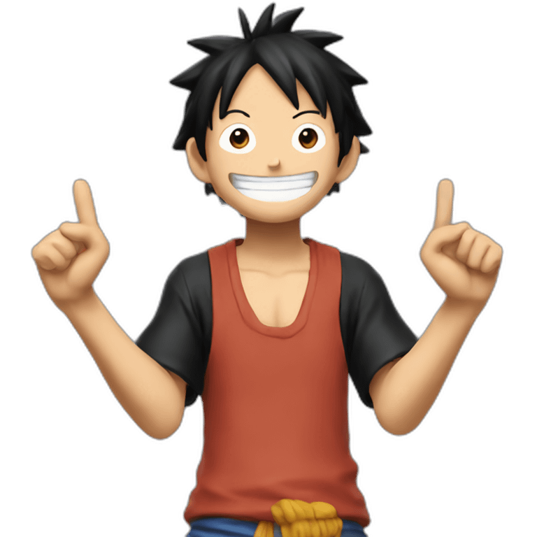 luffy hands up two choices  emoji