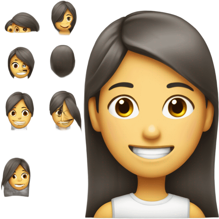 muchacha de pelo largo riendo a carcajadas emoji