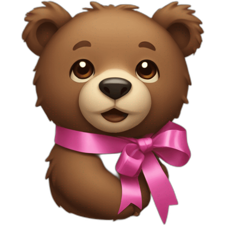 bear with ribbon emoji