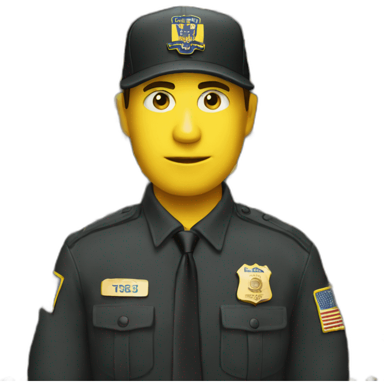 man with yellow "FBI" letters on his cap emoji