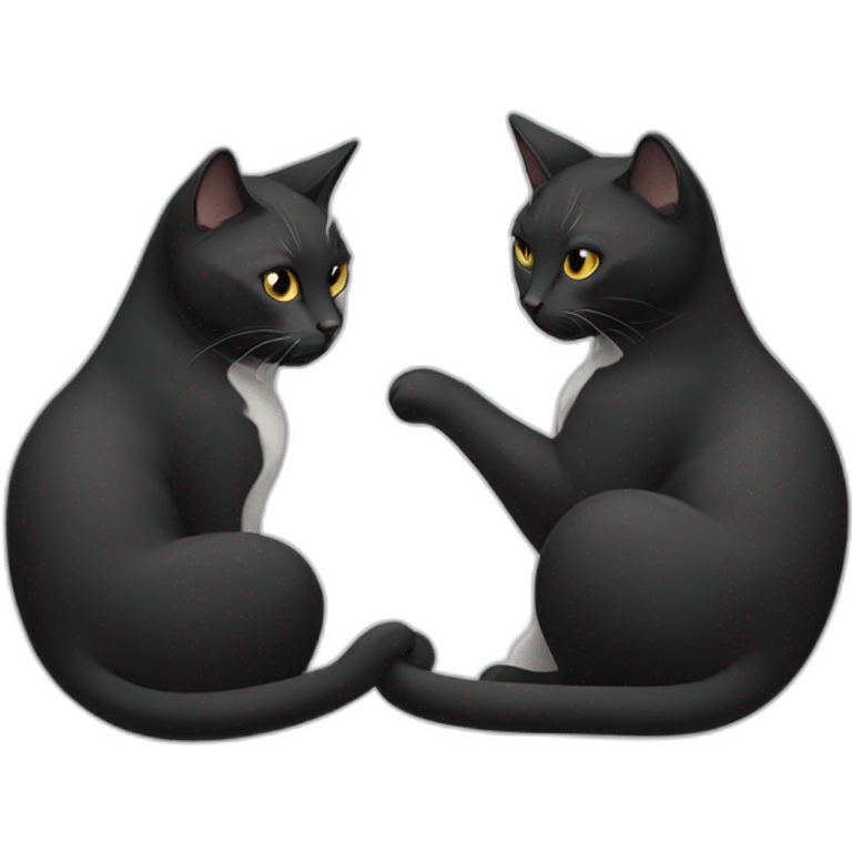 Two cats yin yang emoji