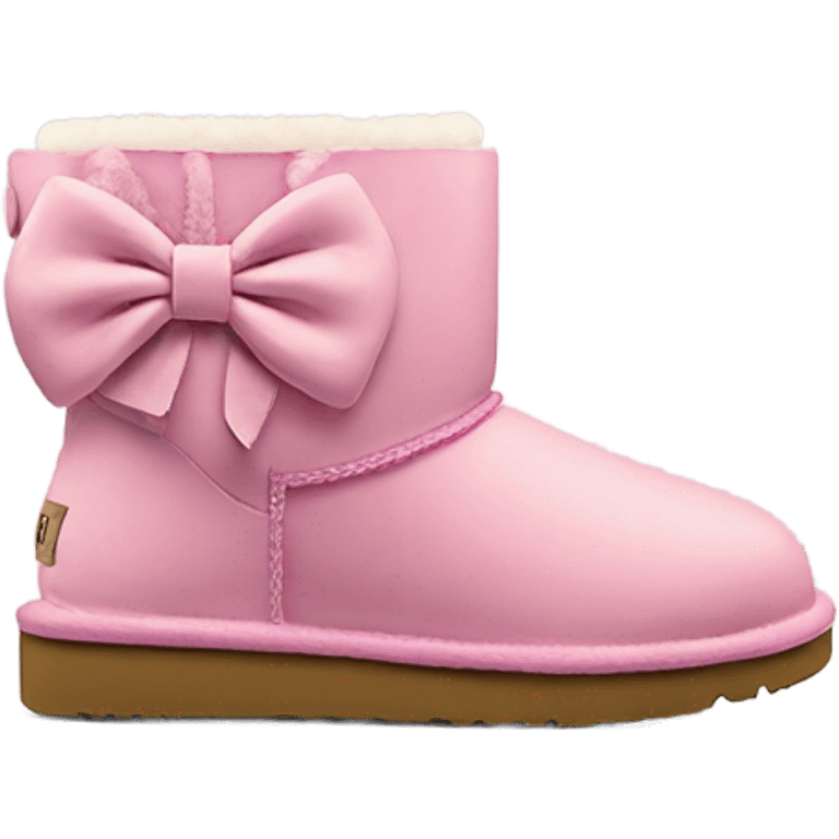 Ultra mini platform uggs with a pink bow on the back  emoji