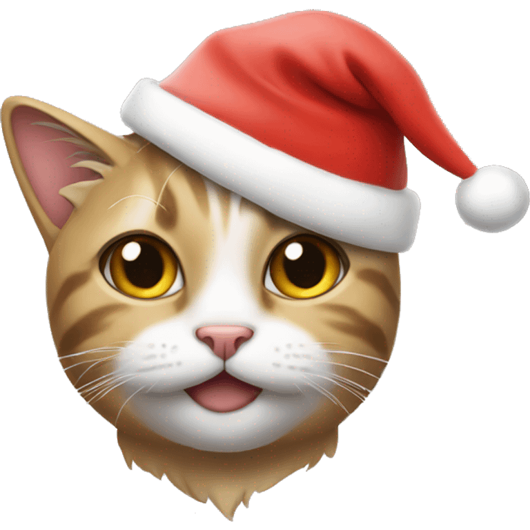 Cat wearing a Santa hat  emoji