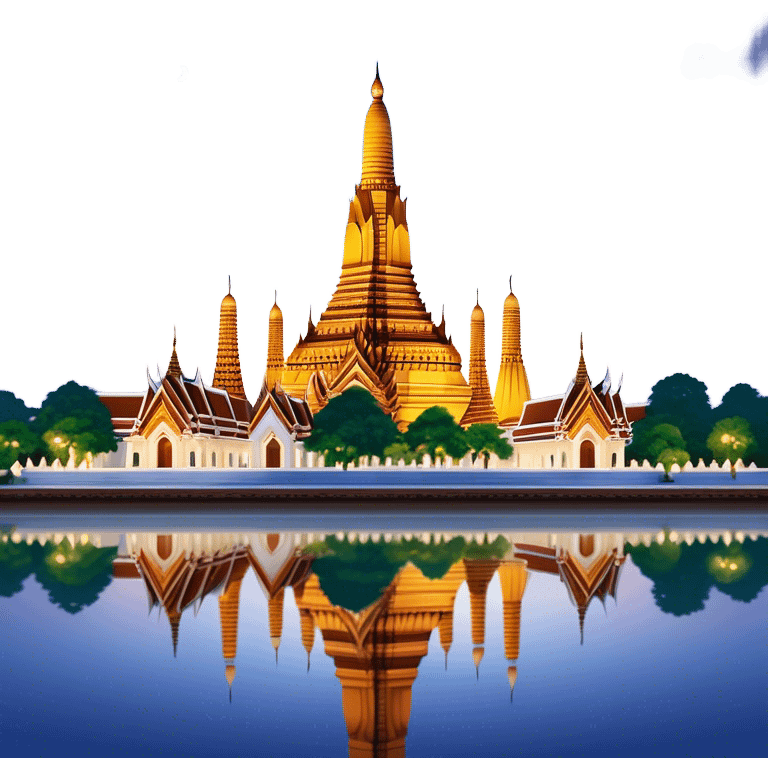 Cinematic Realistic Wat Arun Landmark Emoji, depicted with majestic temple spires illuminated against twilight rendered with intricate detail and soft, ethereal lighting. emoji