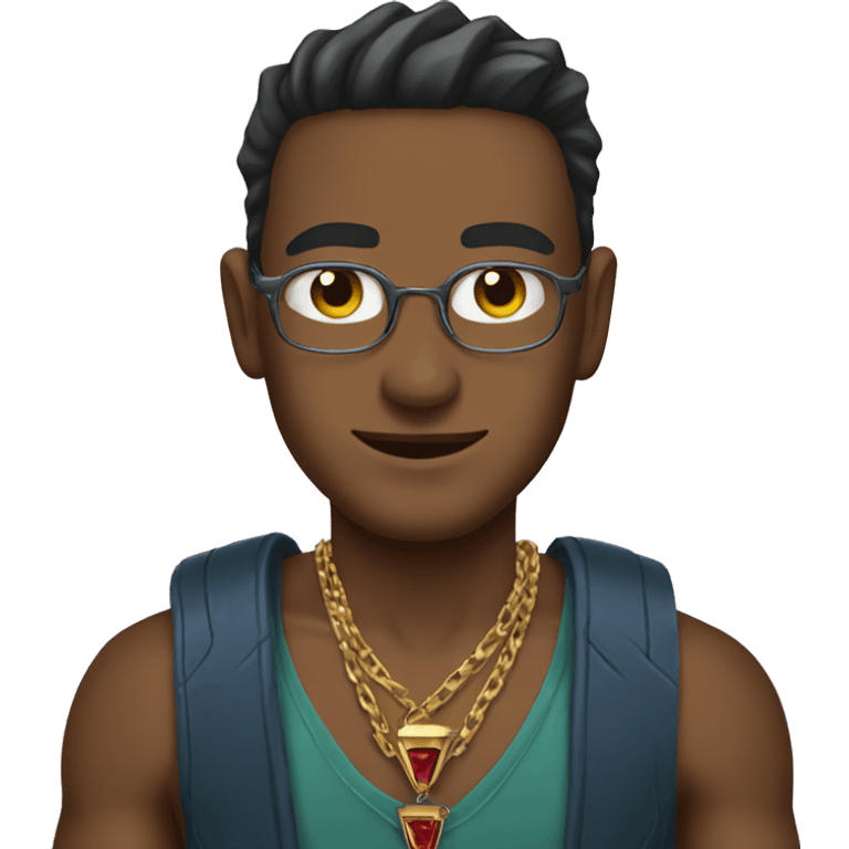 Man with a yugioh necklace emoji