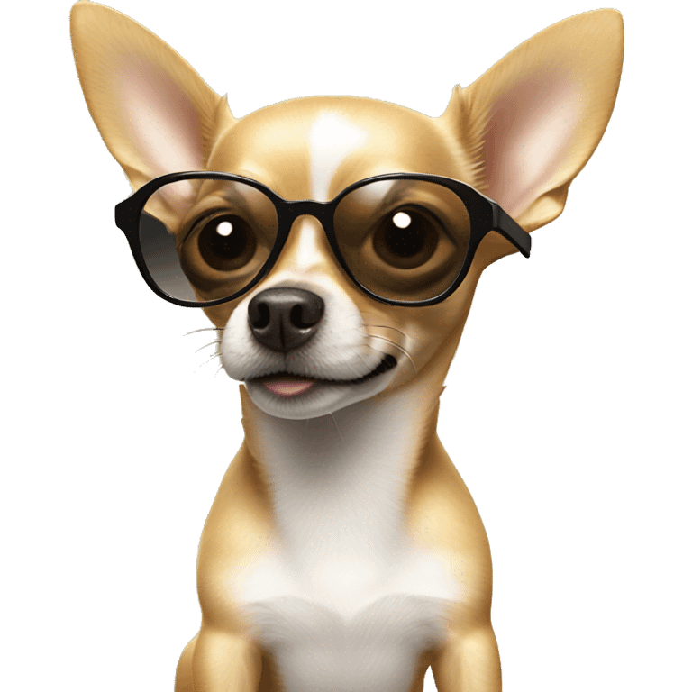 Chihuahua wearing sunglasses emoji