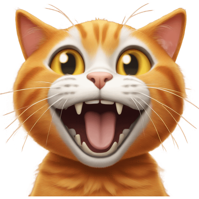 Orange cat being crazy  emoji