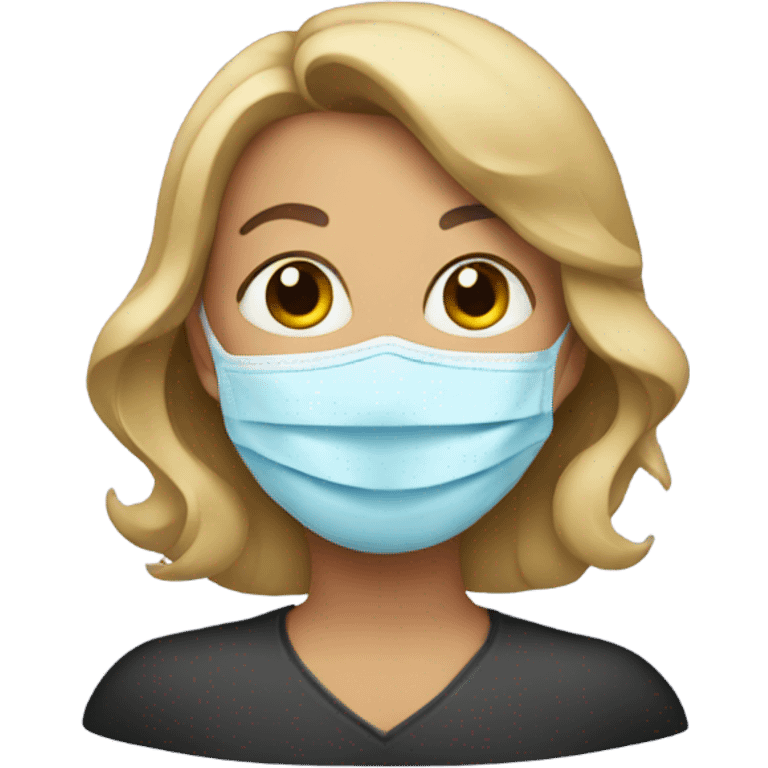 A mom with mask emoji