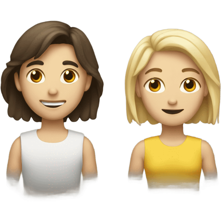 blonde girl and brunette guy emoji