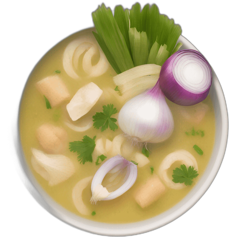 encebollado soup from ecuador with onions, albacore and yucca emoji