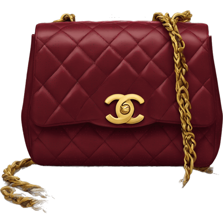 Chanel Dark red bag emoji