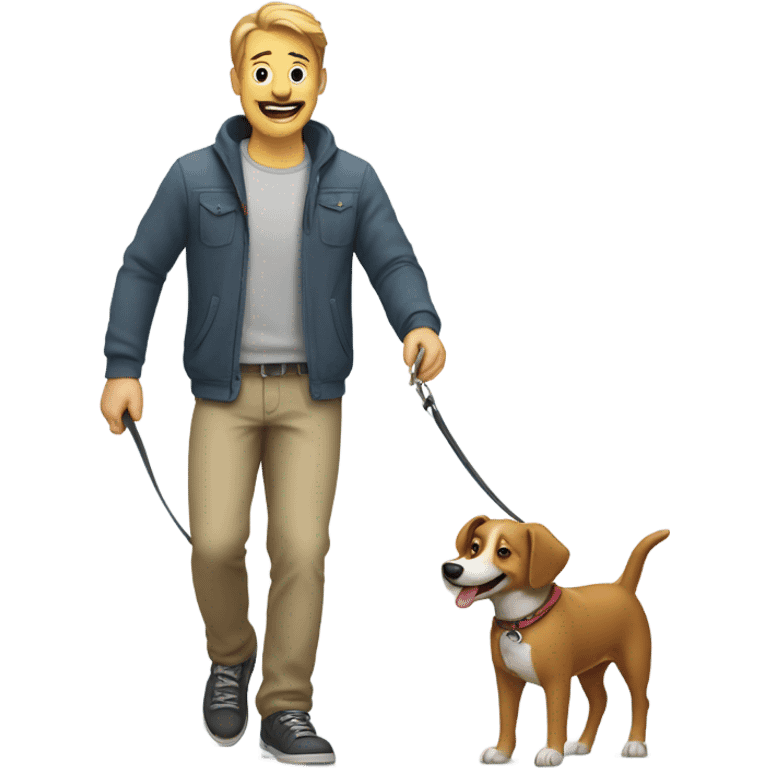 Man walking a dog emoji