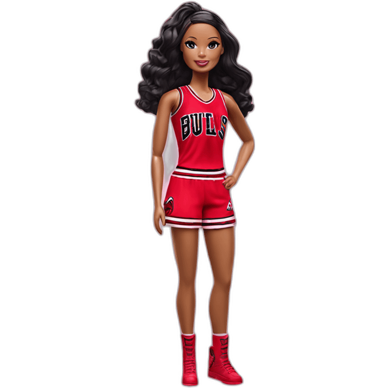 barbie in red chicago bulls outfit emoji