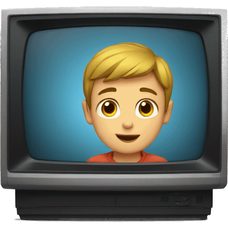 Boy sitting in the front of TV emoji