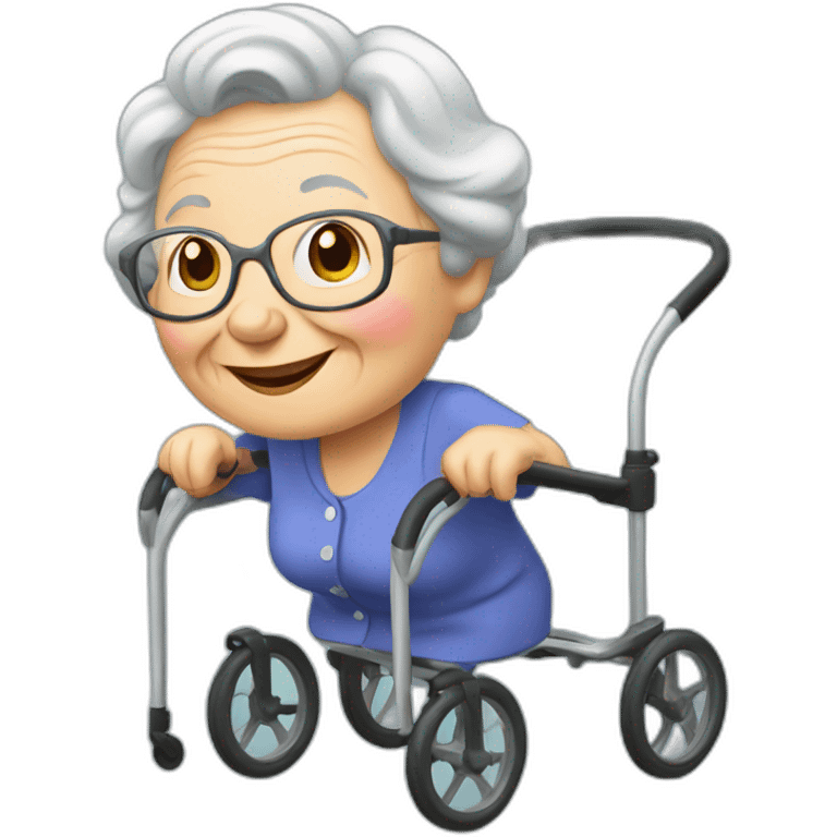 Very old grand ma with rollator emoji