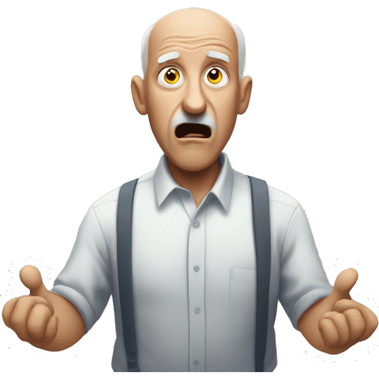 shocked bald old man waiting to get his money emoji