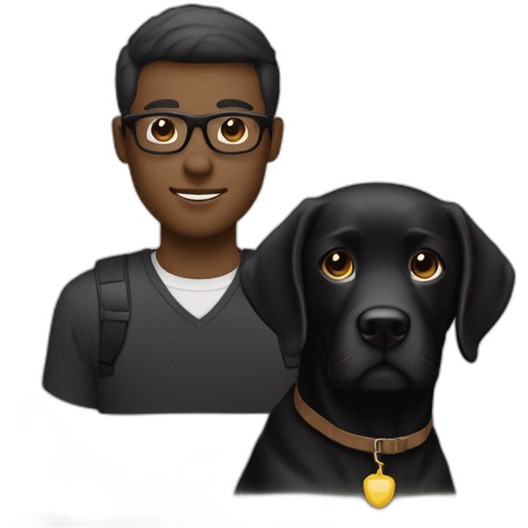 black lab with white man light Brown Hair and glasses emoji