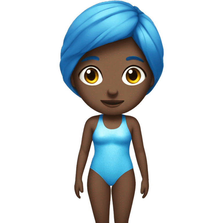 Blue girl in swimsuit emoji