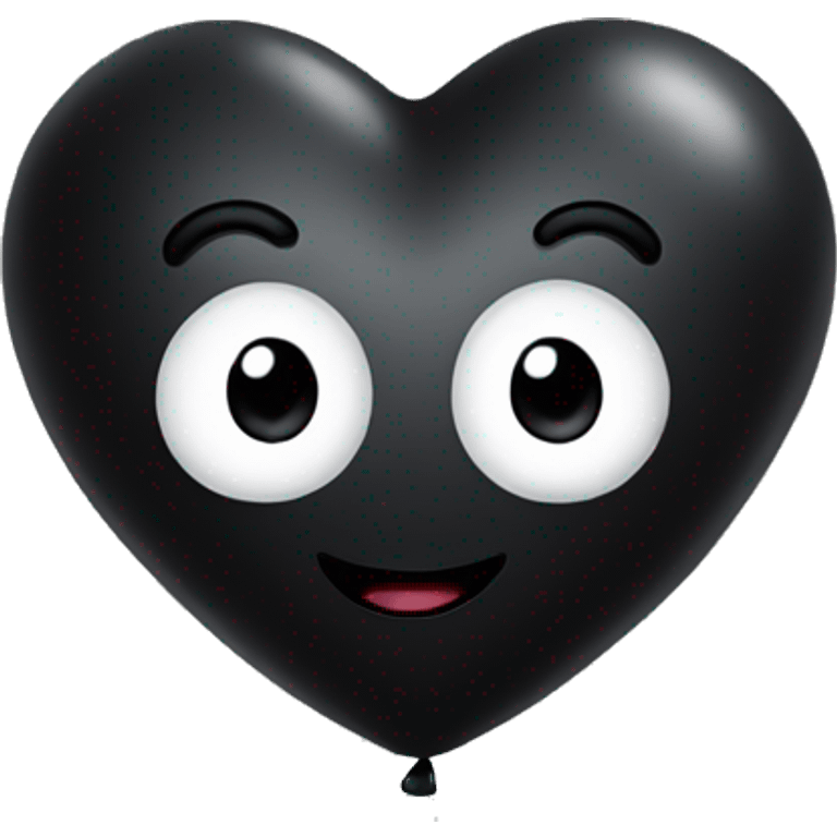 Heart shaped black balloon emoji