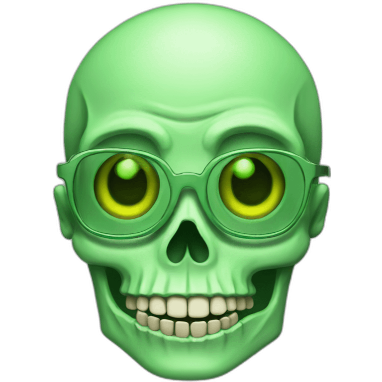 Skeleton green glasses cute emoji